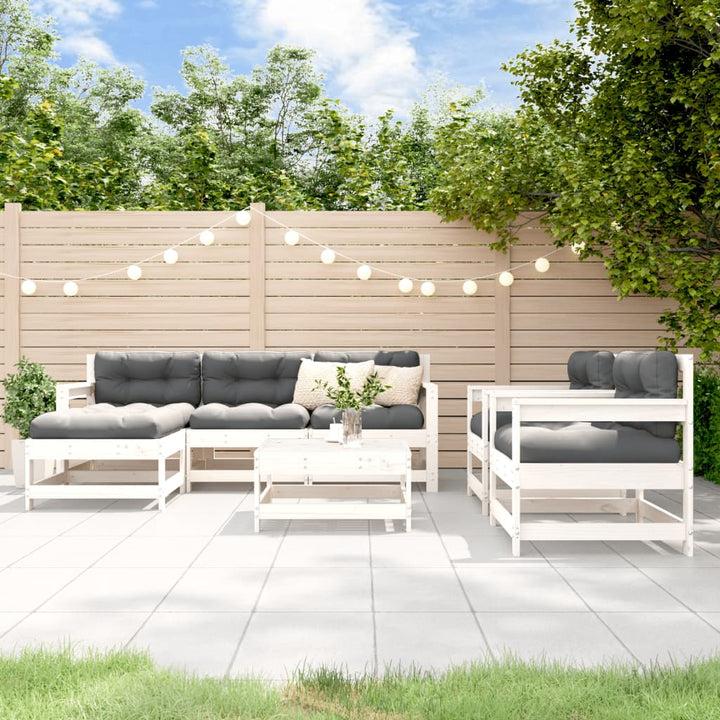 Set Mobilier De Grădină, 7 Piese, , Lemn Masiv De Pin
