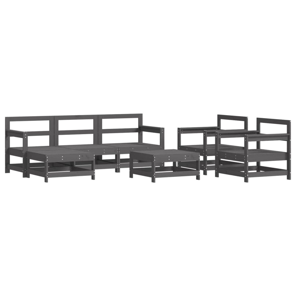 Set Mobilier De Grădină, 7 Piese, , Lemn Masiv De Pin