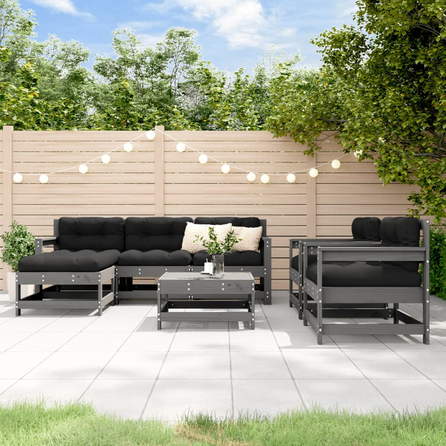 Set Mobilier De Grădină, 7 Piese, , Lemn Masiv De Pin