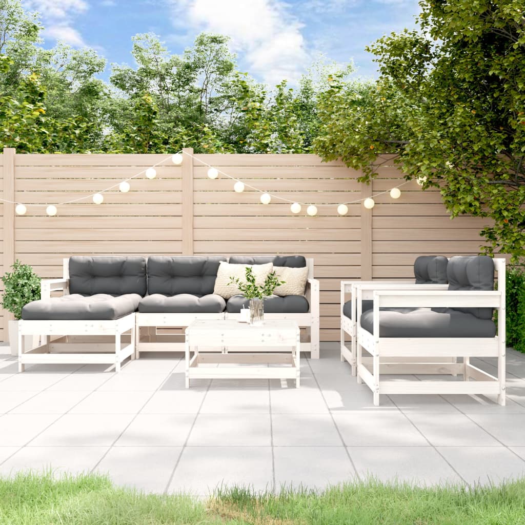 Set Mobilier De Grădină, 7 Piese, , Lemn Masiv De Pin