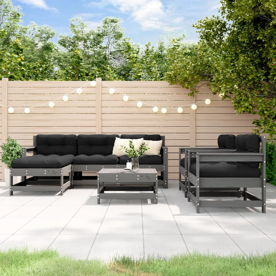 Set Mobilier De Grădină, 7 Piese, , Lemn Masiv De Pin