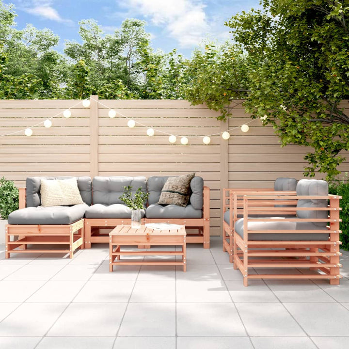 Set Mobilier De Grădină, 7 Piese, Alb, Lemn Masiv De Pin