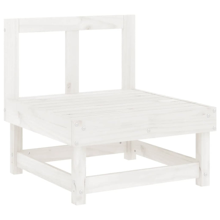 Set Mobilier Relaxare Grădină, 8 Piese, Alb, Lemn Masiv De Pin