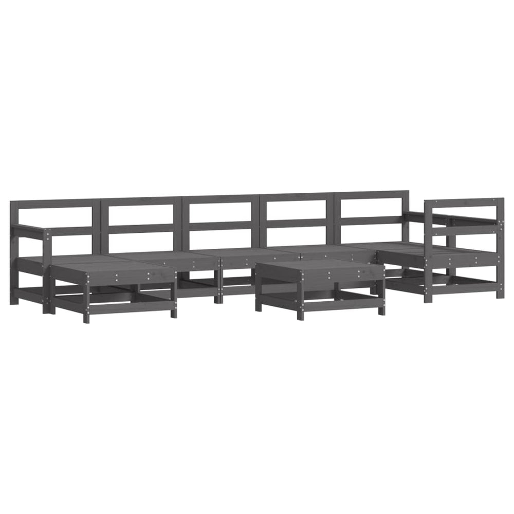 Set Mobilier Relaxare Grădină, 8 Piese, Lemn Masiv De Pin