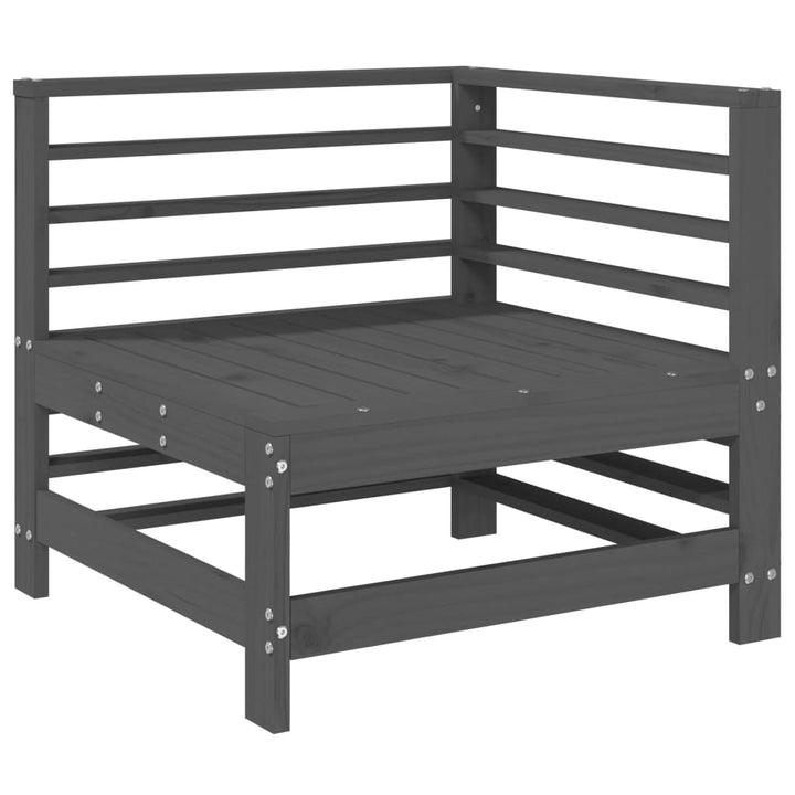 Set Mobilier De Grădină, 9 Piese, Gri, Lemn Masiv De Pin