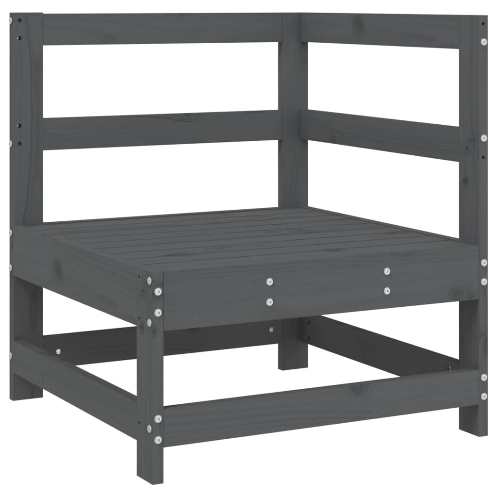 Set Mobilier Relexare De Grădină, 6 Piese, Gri, Lemn Masiv Pin