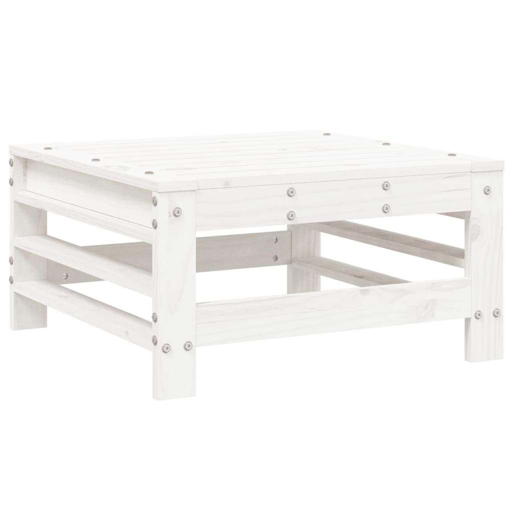 Set Mobilier De Grădină, 6 Piese, Alb, Lemn Masiv Pin