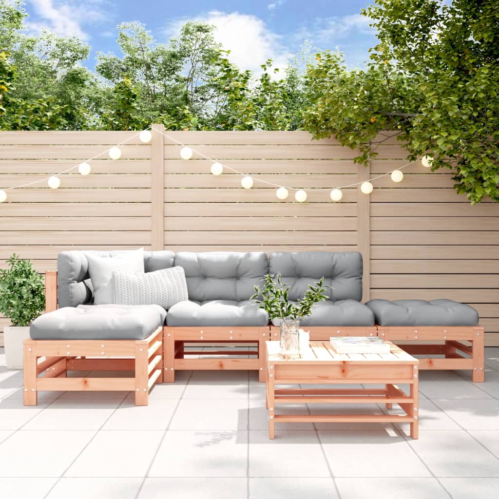 Set Mobilier De Grădină, 6 Piese, Alb, Lemn Masiv Pin