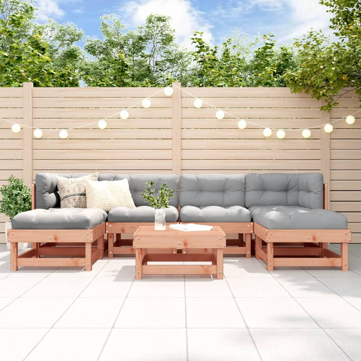 Set Mobilier De Grădină, 7 Piese, Alb, Lemn Masiv De Pin