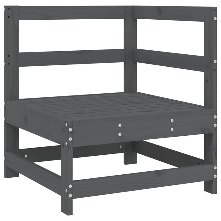 Set Mobilier De Grădină, 7 Piese, Gri, Lemn Masiv De Pin