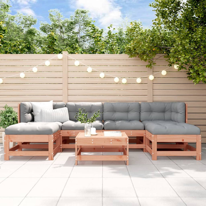 Set Mobilier De Grădină, 7 Piese, Gri, Lemn Masiv De Pin