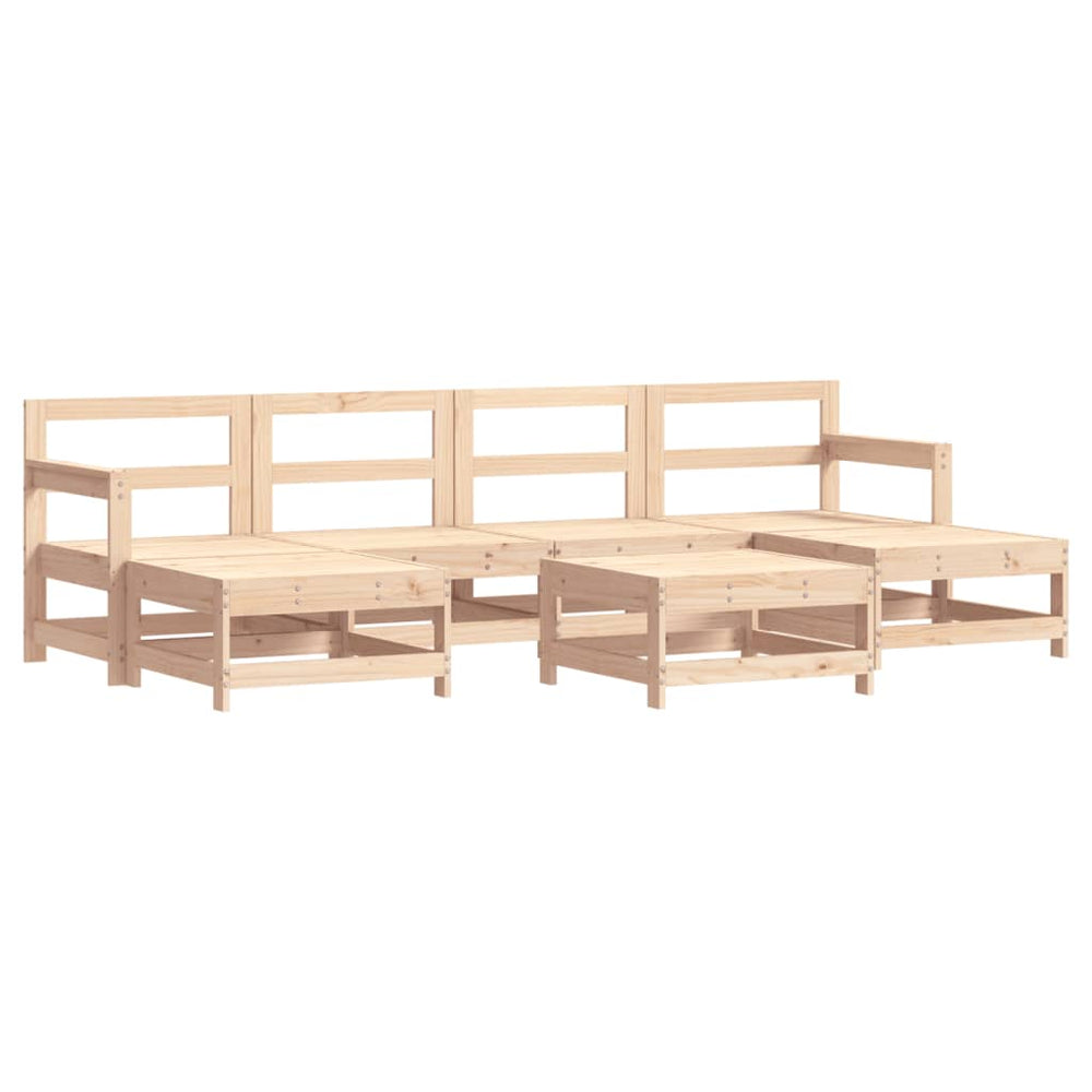 Set Mobilier De Grădină, 7 Piese, Lemn Masiv De Pin