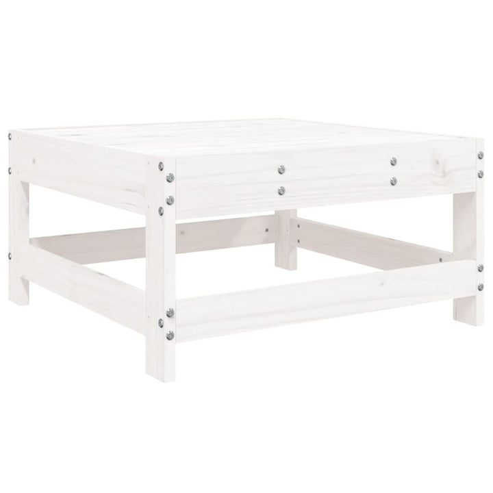 Set Mobilier De Grădină, 7 Piese, Alb, Lemn Masiv De Pin