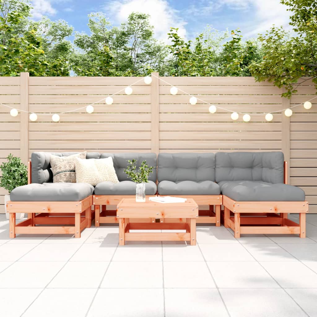Set Mobilier De Grădină, 7 Piese, Alb, Lemn Masiv De Pin