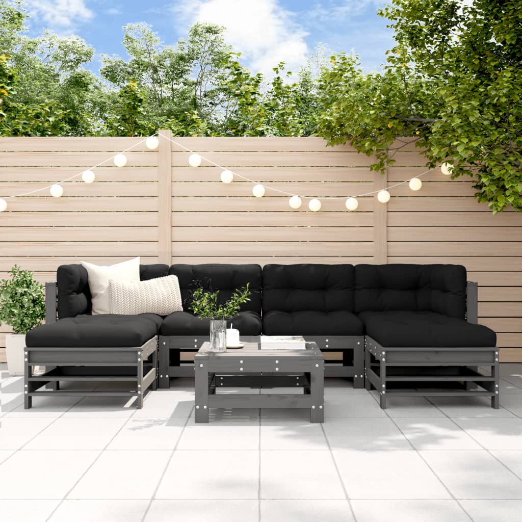 Set Mobilier De Grădină, 7 Piese, , Lemn Masiv De Pin