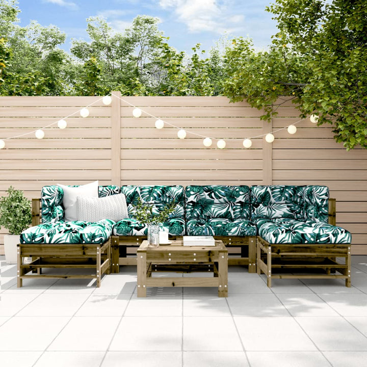 Set Mobilier De Grădină, 7 Piese, , Lemn Masiv De Pin