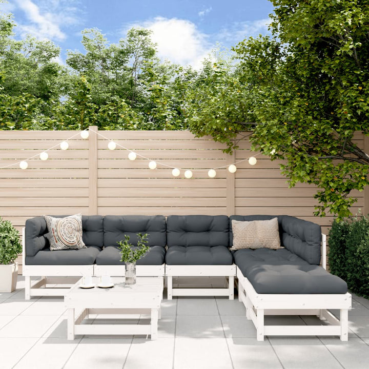 Set Mobilier De Grădină, 7 Piese, , Lemn Masiv De Pin