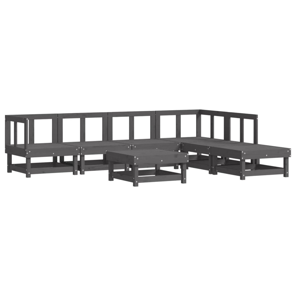 Set Mobilier De Grădină, 7 Piese, , Lemn Masiv De Pin