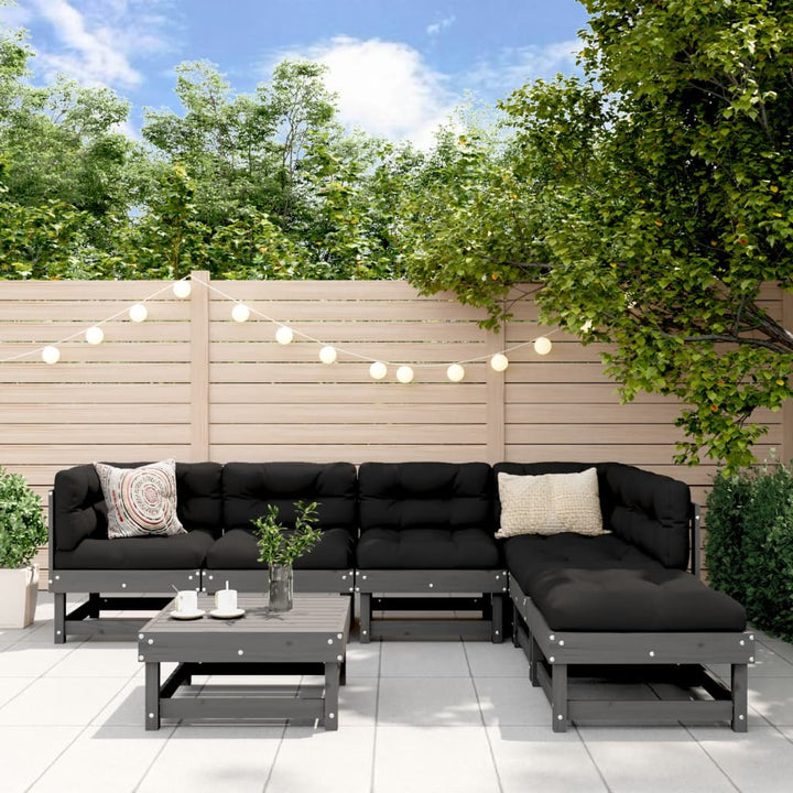 Set Mobilier De Grădină, 7 Piese, , Lemn Masiv De Pin