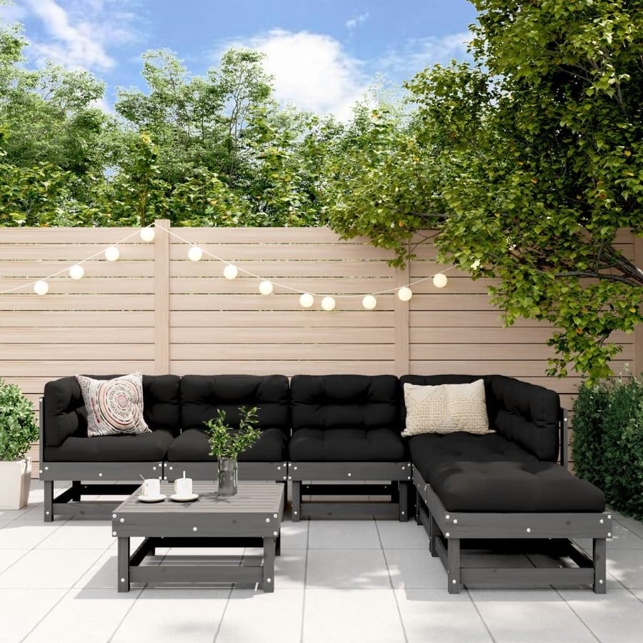 Set Mobilier De Grădină, 7 Piese, , Lemn Masiv De Pin