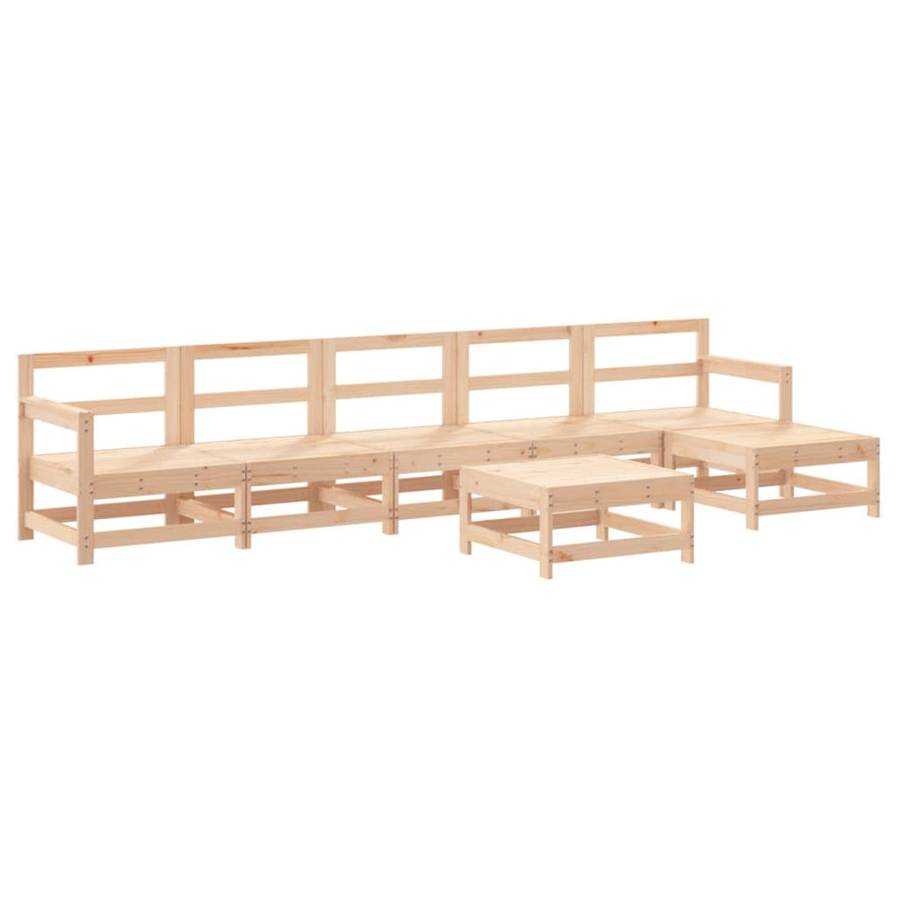 Set Mobilier De Grădină, 7 Piese, Lemn Masiv De Pin