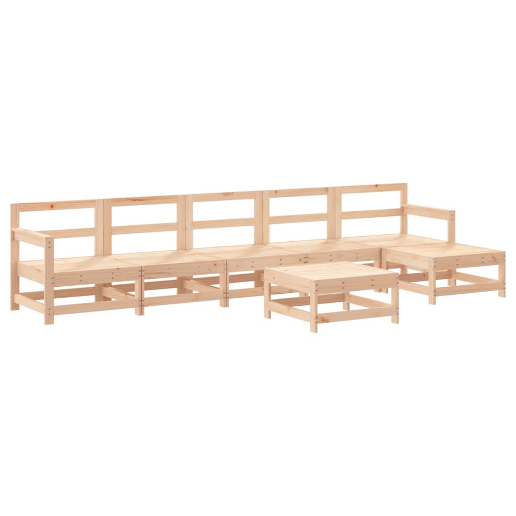 Set Mobilier De Grădină, 7 Piese, Lemn Masiv De Pin