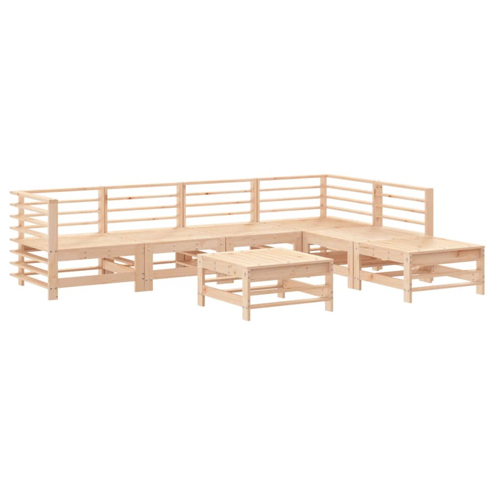Set Mobilier De Grădină, 7 Piese, Lemn Masiv De Pin