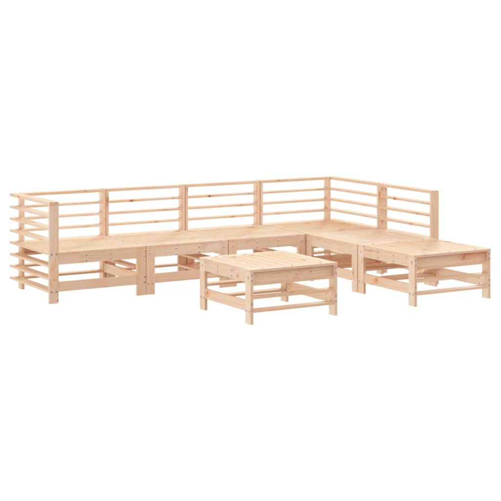 Set Mobilier De Grădină, 7 Piese, Lemn Masiv De Pin