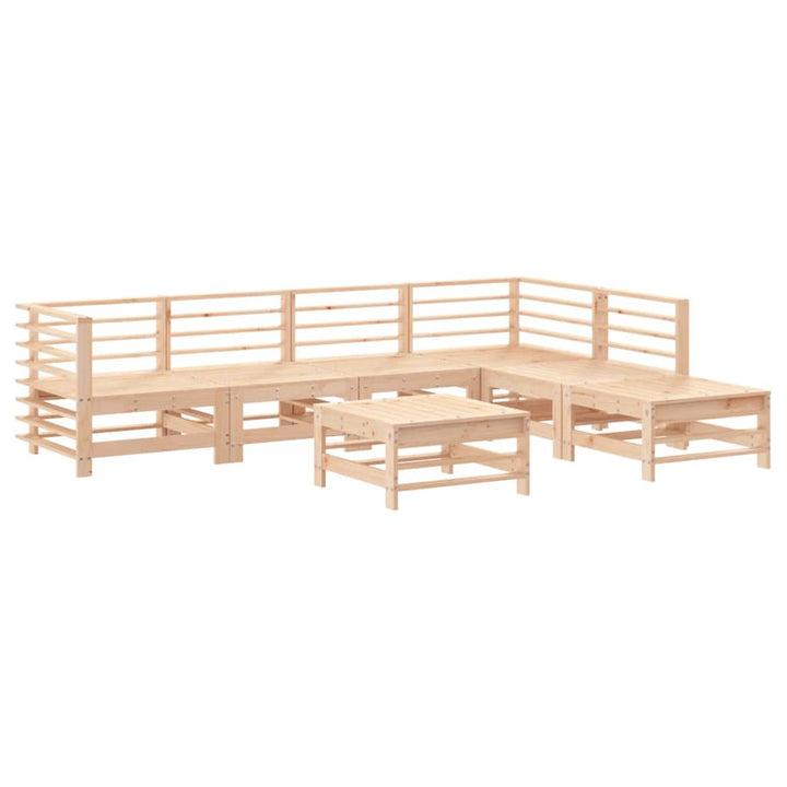 Set Mobilier De Grădină, 7 Piese, Lemn Masiv De Pin
