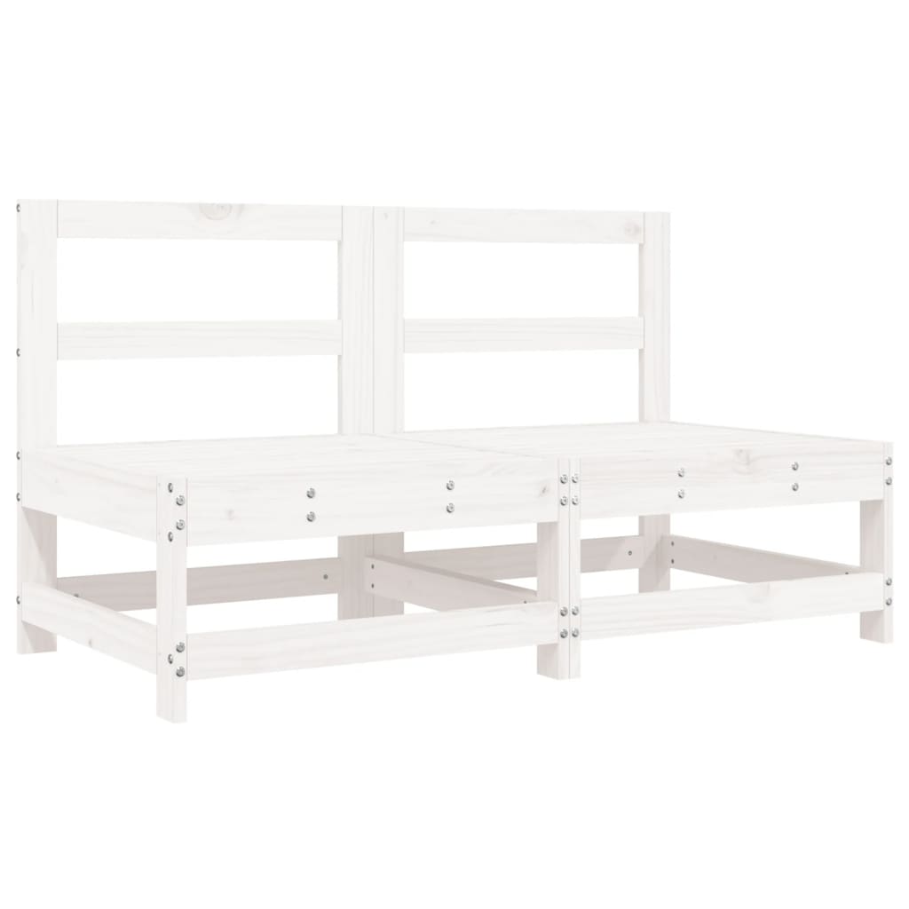 Set Mobilier De Grădină, 6 Piese, Alb, Lemn Masiv Pin