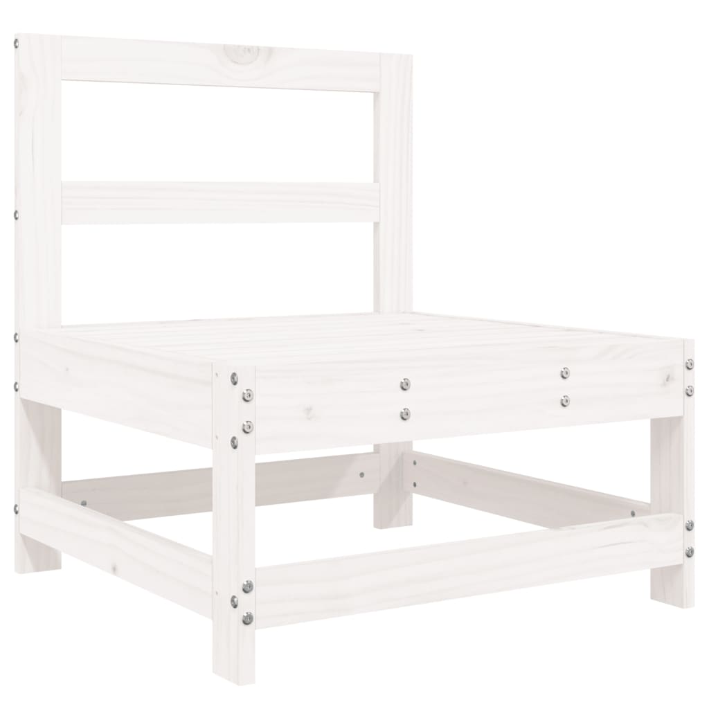 Set Mobilier De Grădină, 6 Piese, Alb, Lemn Masiv Pin