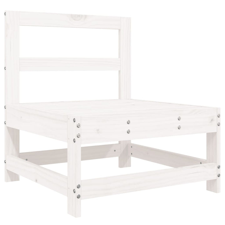Set Mobilier De Grădină, 6 Piese, Alb, Lemn Masiv Pin