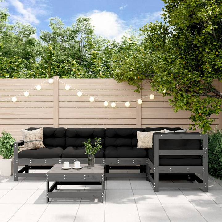 Set Mobilier De Grădină, 6 Piese, Alb, Lemn Masiv Pin