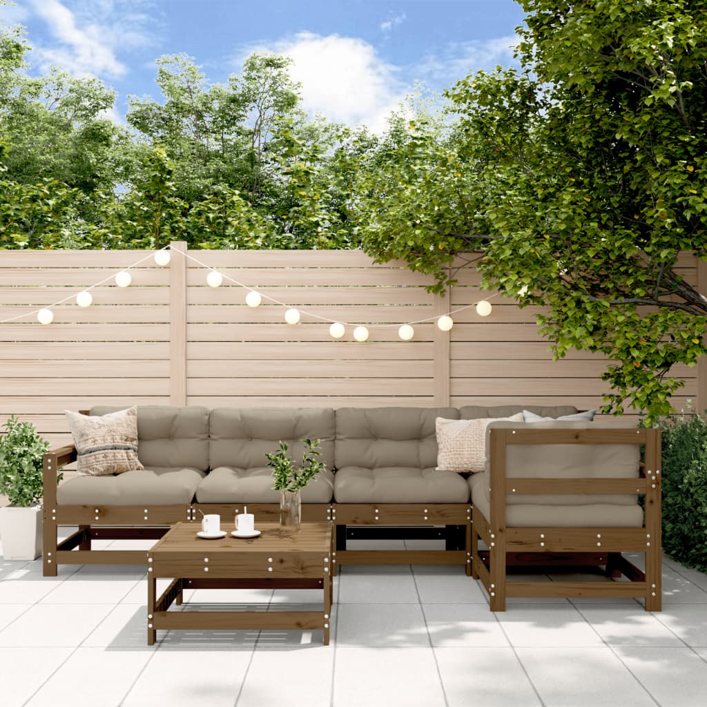 Set Mobilier De Grădină, 6 Piese, Alb, Lemn Masiv Pin