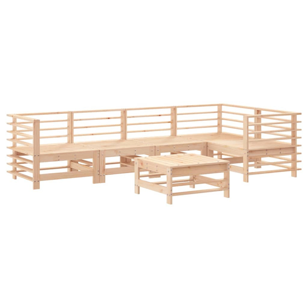 Set Mobilier Relexare De Grădină, 6 Piese, Lemn Masiv De Pin