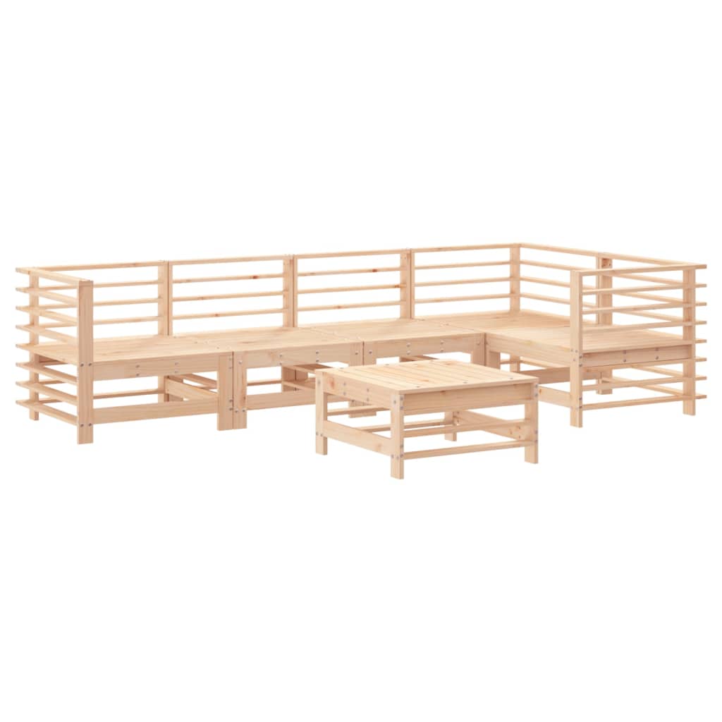 Set Mobilier Relexare De Grădină, 6 Piese, Lemn Masiv De Pin