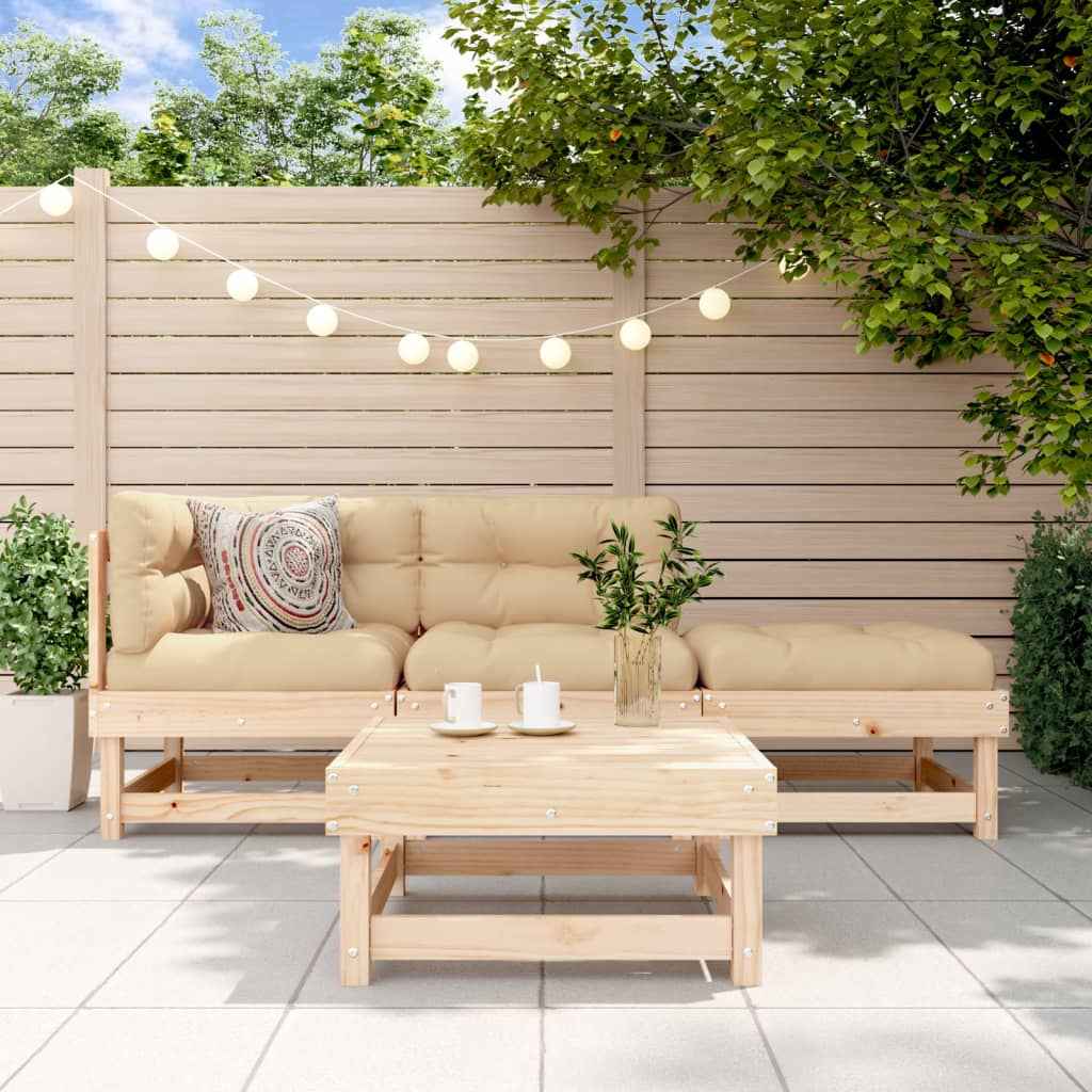 Set Mobilier Relaxare De Grădină, 4 Piese, Lemn De Pin Tratat