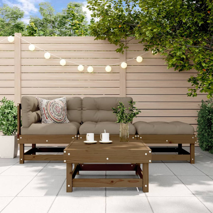 Set Mobilier Relaxare De Grădină, 4 Piese, Lemn De Pin Tratat