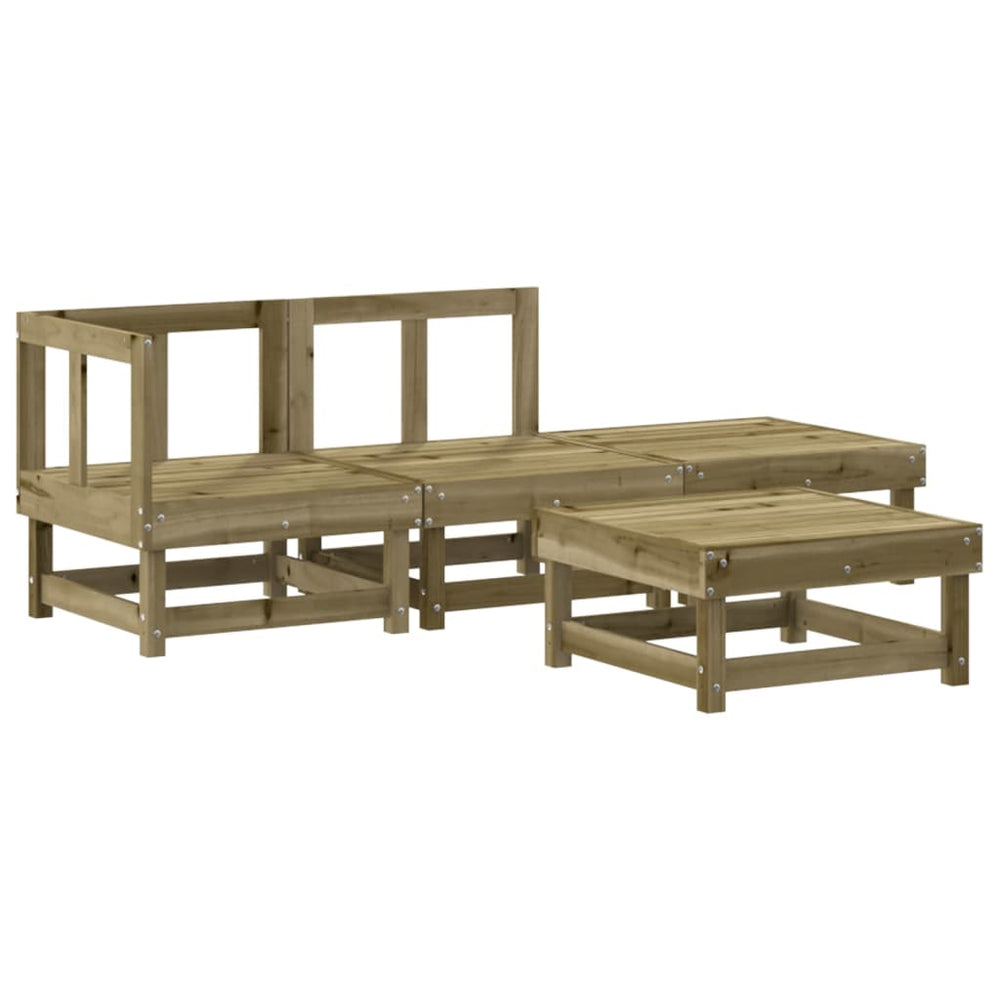 Set Mobilier Relaxare De Grădină, 4 Piese, Lemn De Pin Tratat