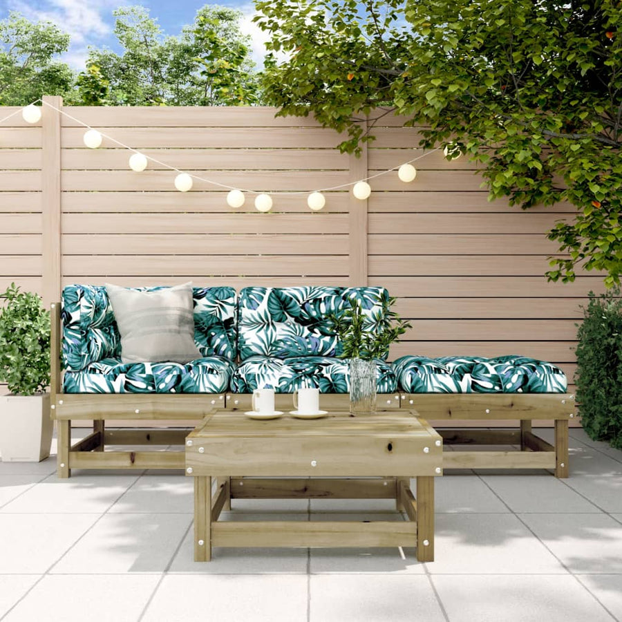 Set Mobilier Relaxare De Grădină, 4 Piese, Lemn De Pin Tratat
