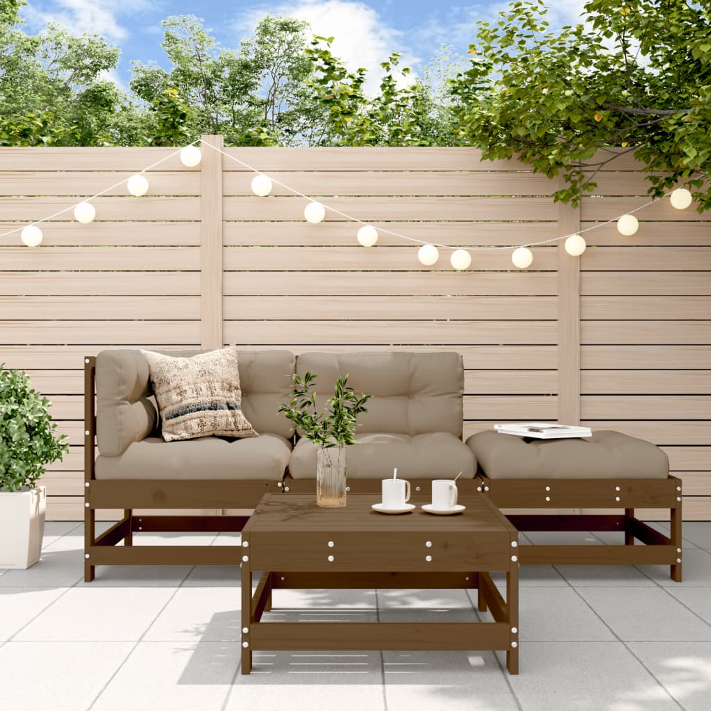 Set Mobilier Relaxare Grădină, 4 Piese, Lemn Masiv Douglas