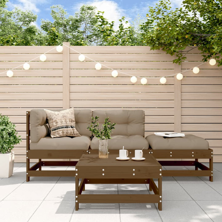 Set Mobilier Relaxare Grădină, 4 Piese, Lemn Masiv Douglas