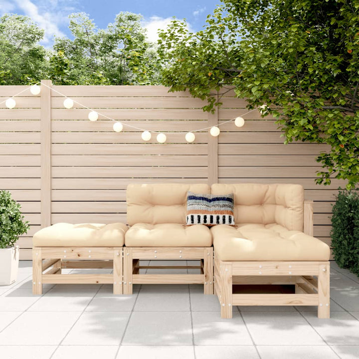 Set Mobilier Relaxare De Grădină, 4 Piese, , Lemn Masiv Pin