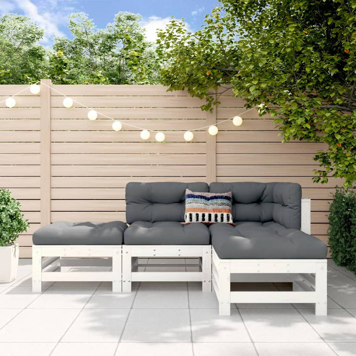 Set Mobilier Relaxare De Grădină, 4 Piese, , Lemn Masiv Pin