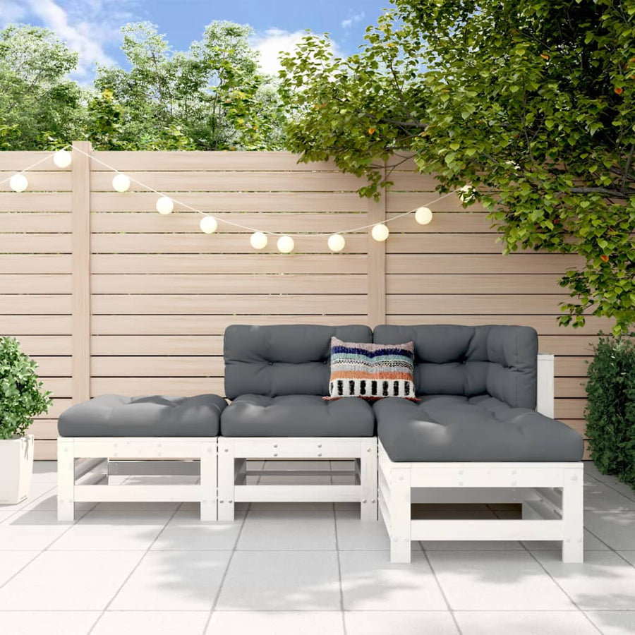 Set Mobilier Relaxare De Grădină, 4 Piese, , Lemn Masiv Pin