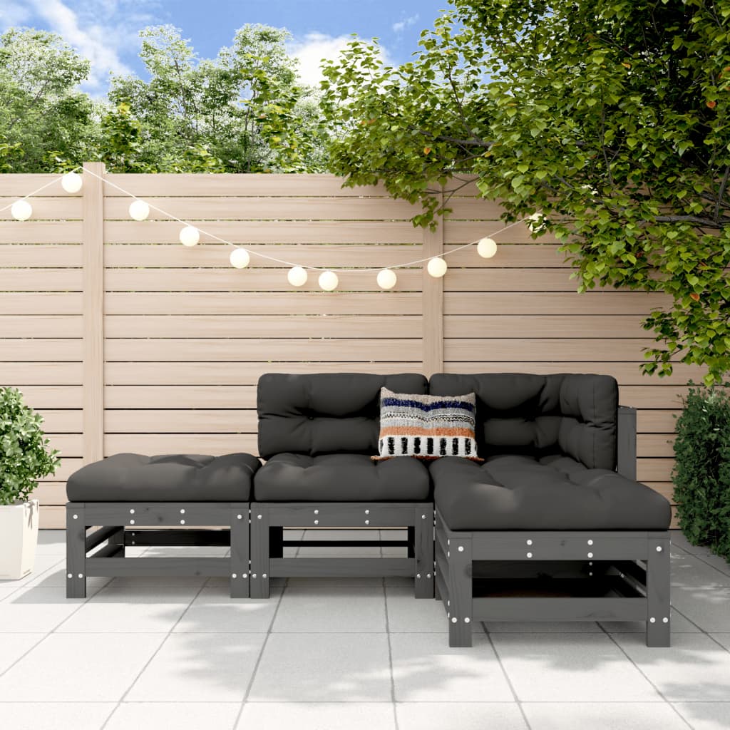 Set Mobilier Relaxare De Grădină, 4 Piese, , Lemn Masiv Pin