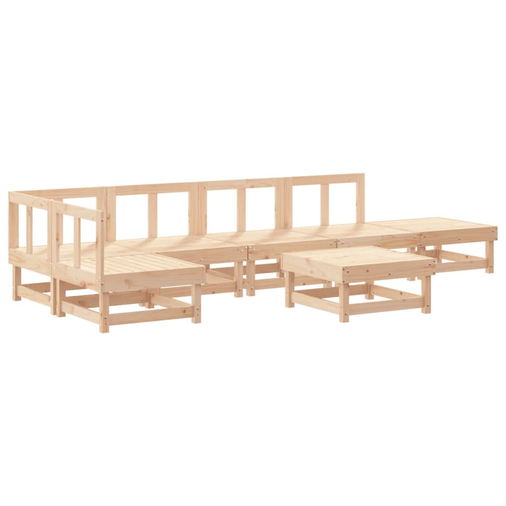 Set Mobilier De Grădină, 7 Piese, Lemn Masiv De Pin