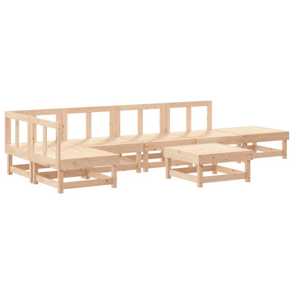 Set Mobilier De Grădină, 7 Piese, Lemn Masiv De Pin