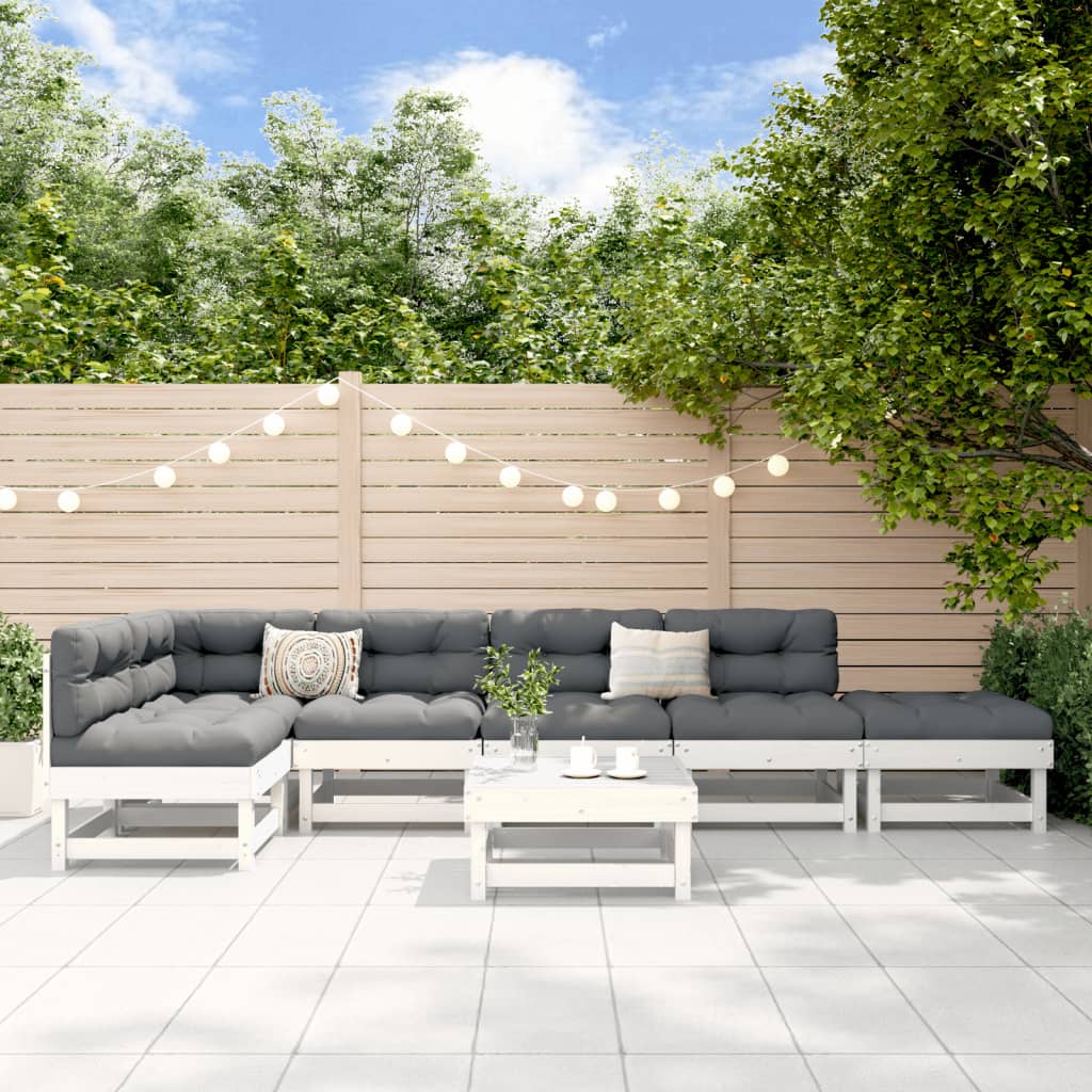 Set Mobilier De Grădină, 7 Piese, Lemn Masiv De Pin
