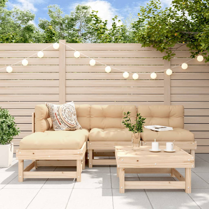 Set Mobilier Relaxare De Grădină 5 Piese Lemn Masiv De Pin